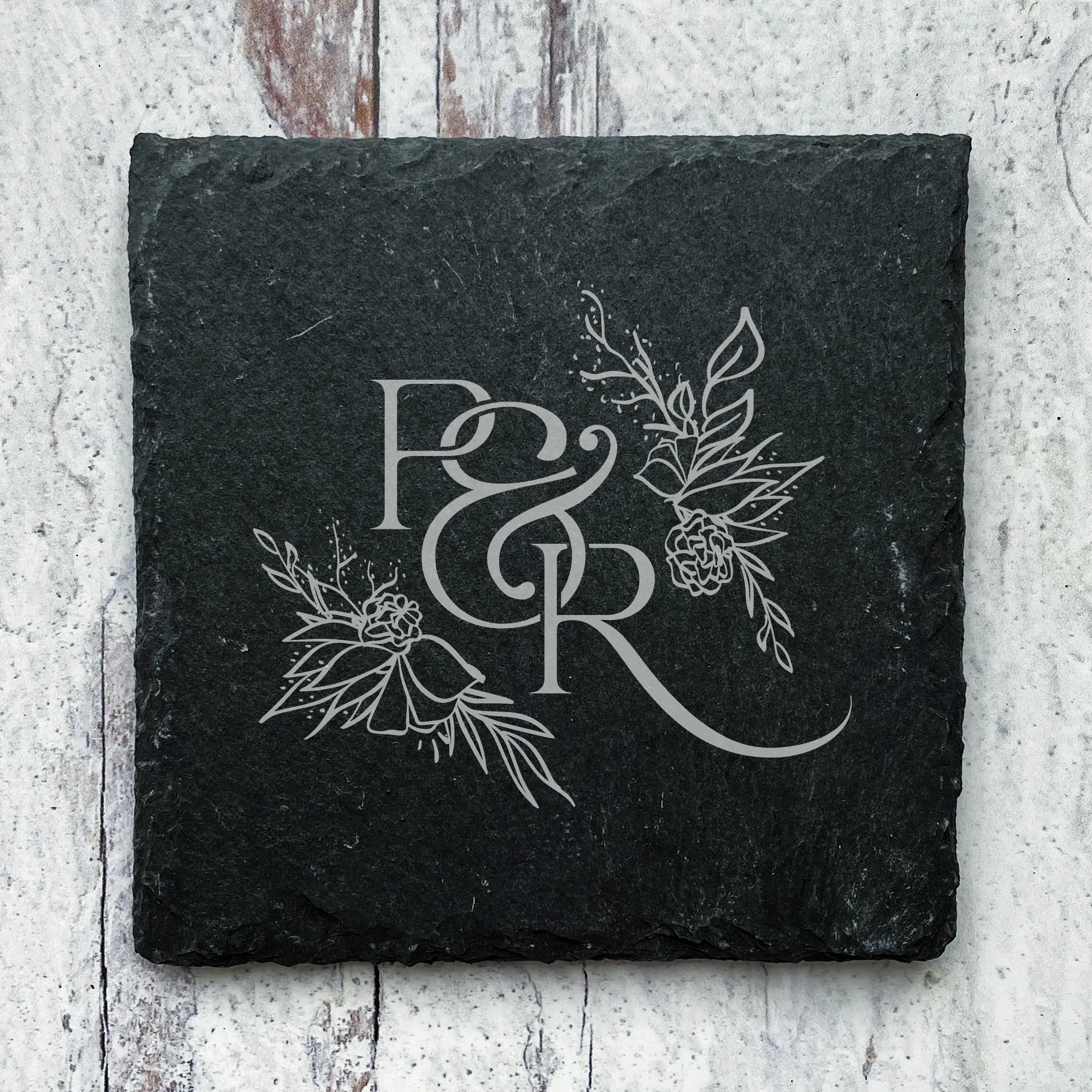 Engraved Slate Coasters - Set of 4 - Your Words / Design