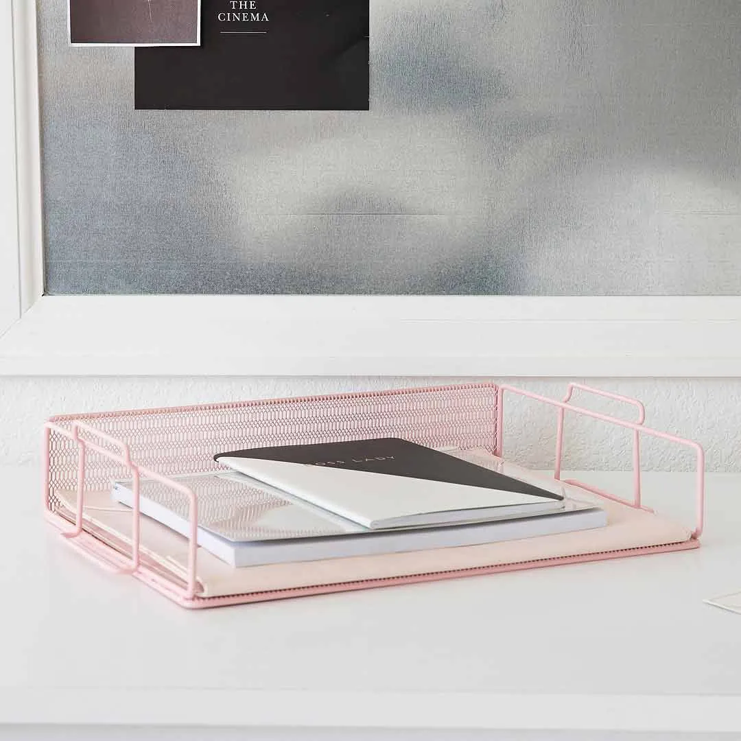 Fontvieille Stackable Pink Paper Tray - Set of 2 - Letter Size