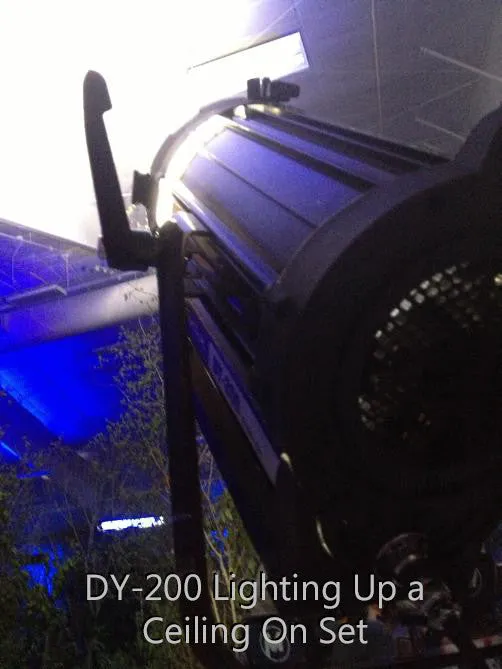 Fotodiox Pro DY-200 Daylight Fresnel LED, High-Intensity LED Fresnel Light for Film & Television - with Remote Dimmable and Focusable Control, 12V AC Power Adapter, Light Stand bracket and Removable Barndoors