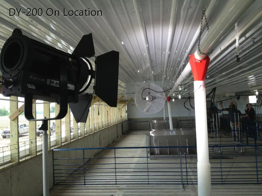 Fotodiox Pro DY-200 Daylight Fresnel LED, High-Intensity LED Fresnel Light for Film & Television - with Remote Dimmable and Focusable Control, 12V AC Power Adapter, Light Stand bracket and Removable Barndoors