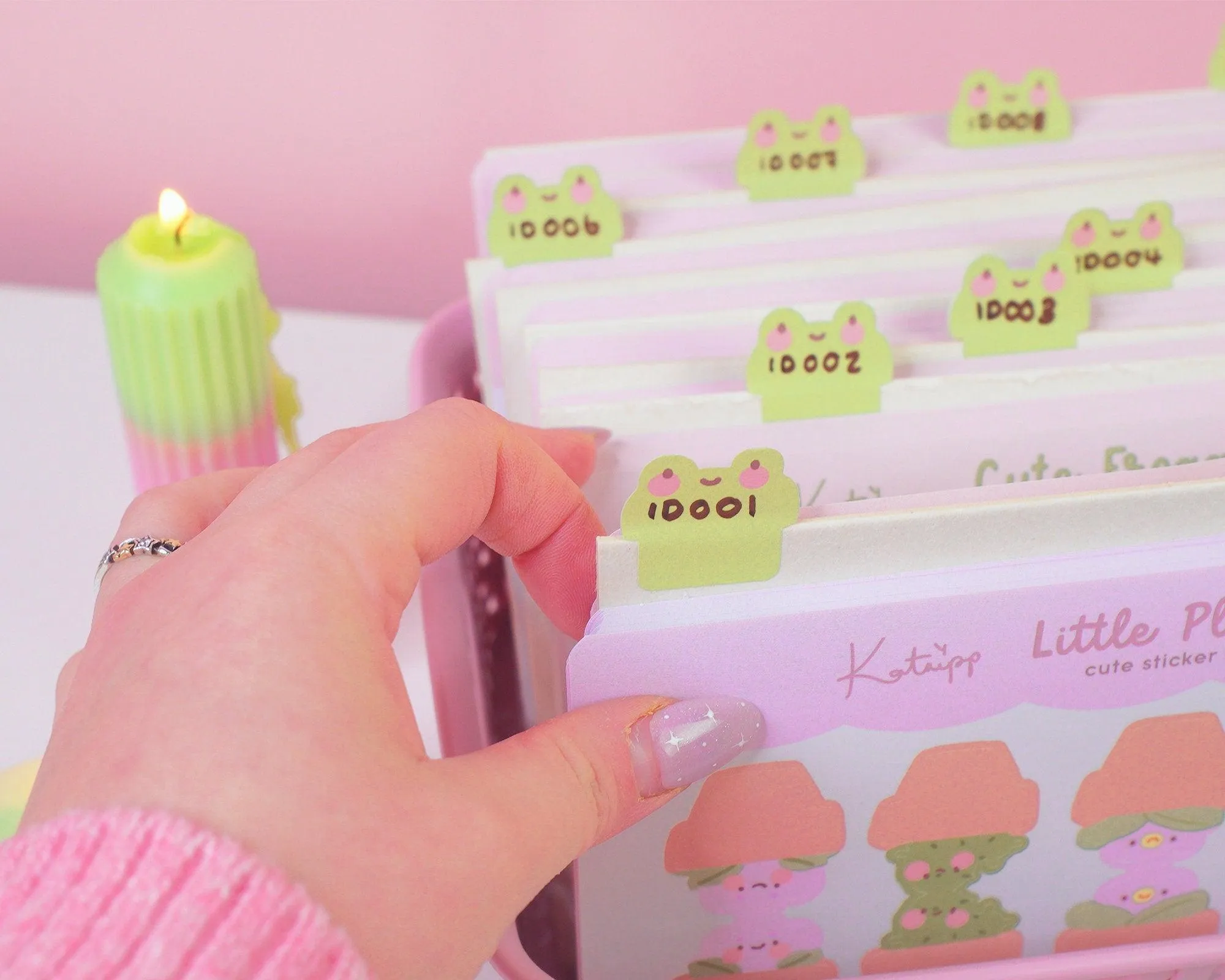 Frog Index Tab Stickers | Cute Writable Organiser Tabs | Kawaii Planner Labels | Adorable Froggy Page Markers | ID002