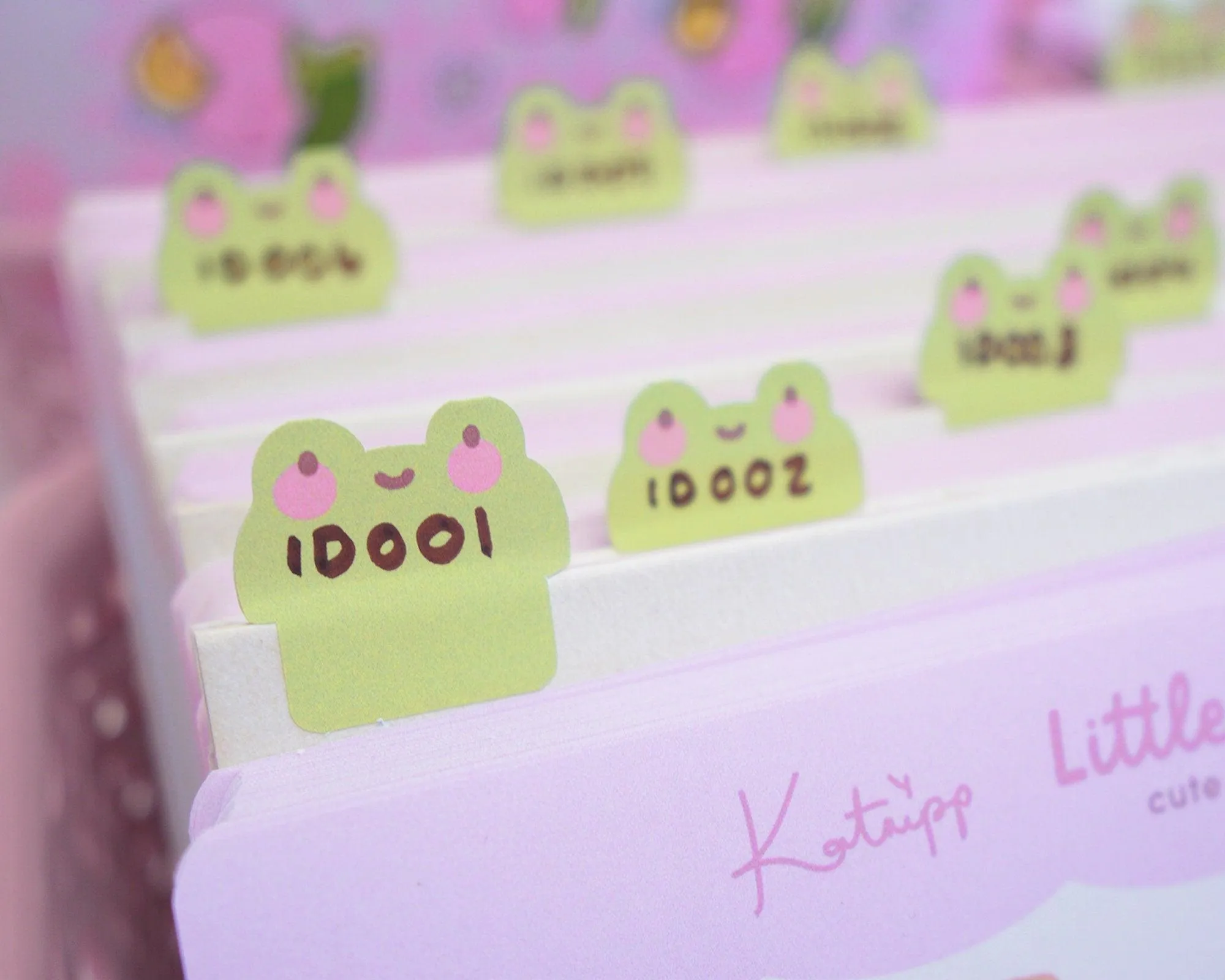 Frog Index Tab Stickers | Cute Writable Organiser Tabs | Kawaii Planner Labels | Adorable Froggy Page Markers | ID002