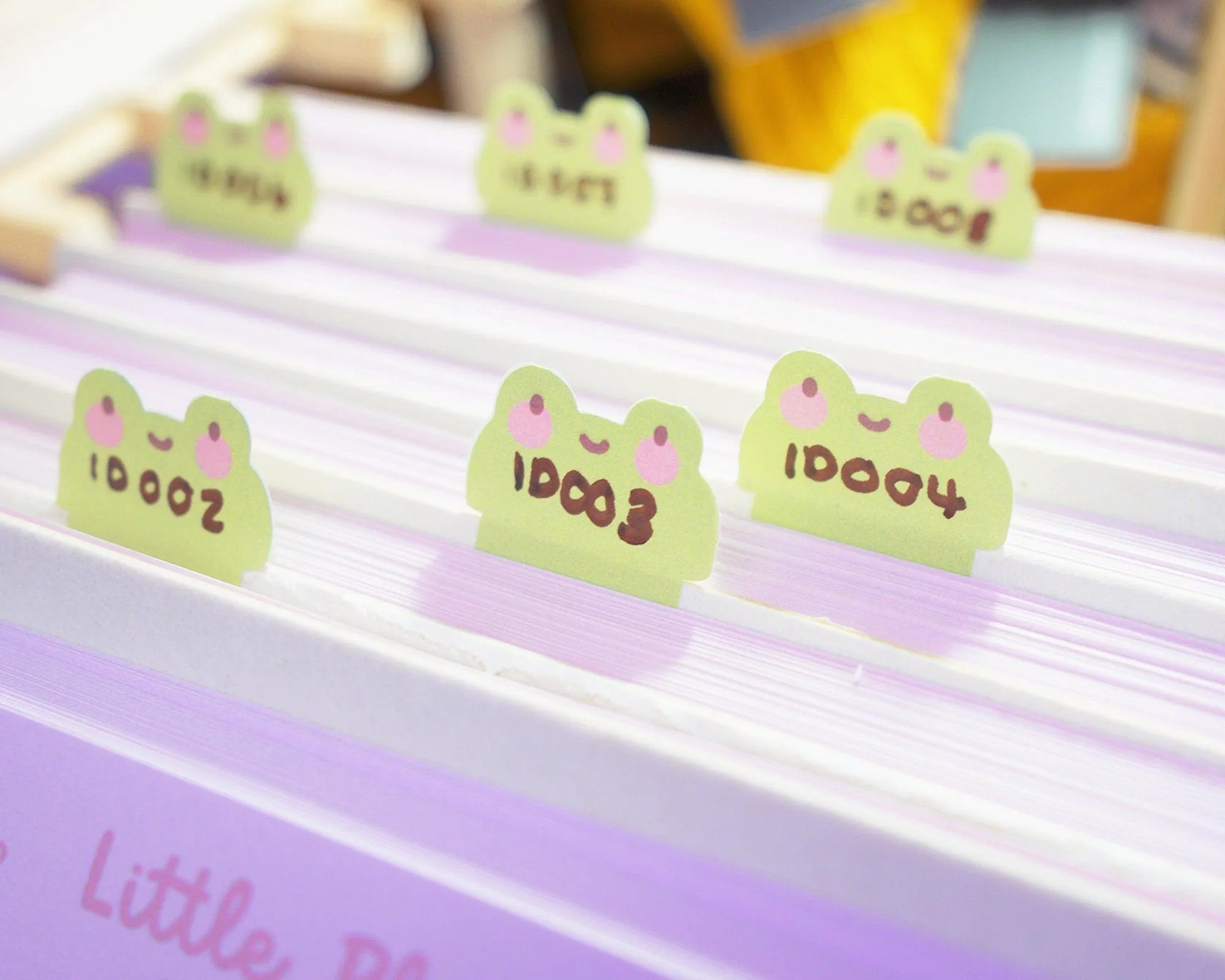 Frog Index Tab Stickers | Cute Writable Organiser Tabs | Kawaii Planner Labels | Adorable Froggy Page Markers | ID002