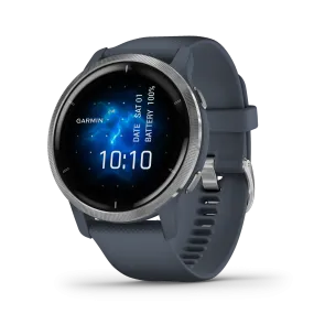 Garmin Venu 2S Slate Bezel w/Graphite Case/Silicone Band (Stainless Steel)
