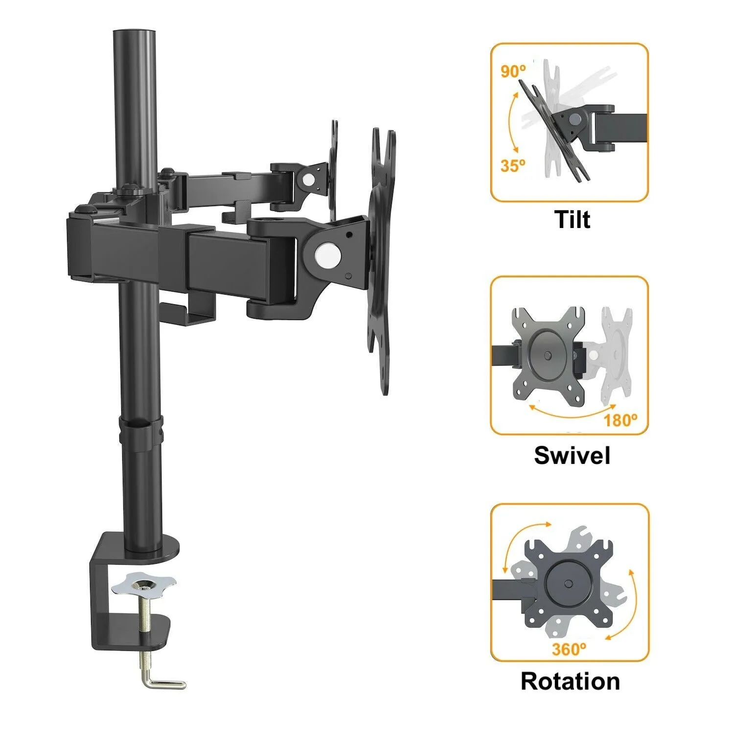 GKU Dual Monitor Mount Arm - EziRiser Monitor Mount