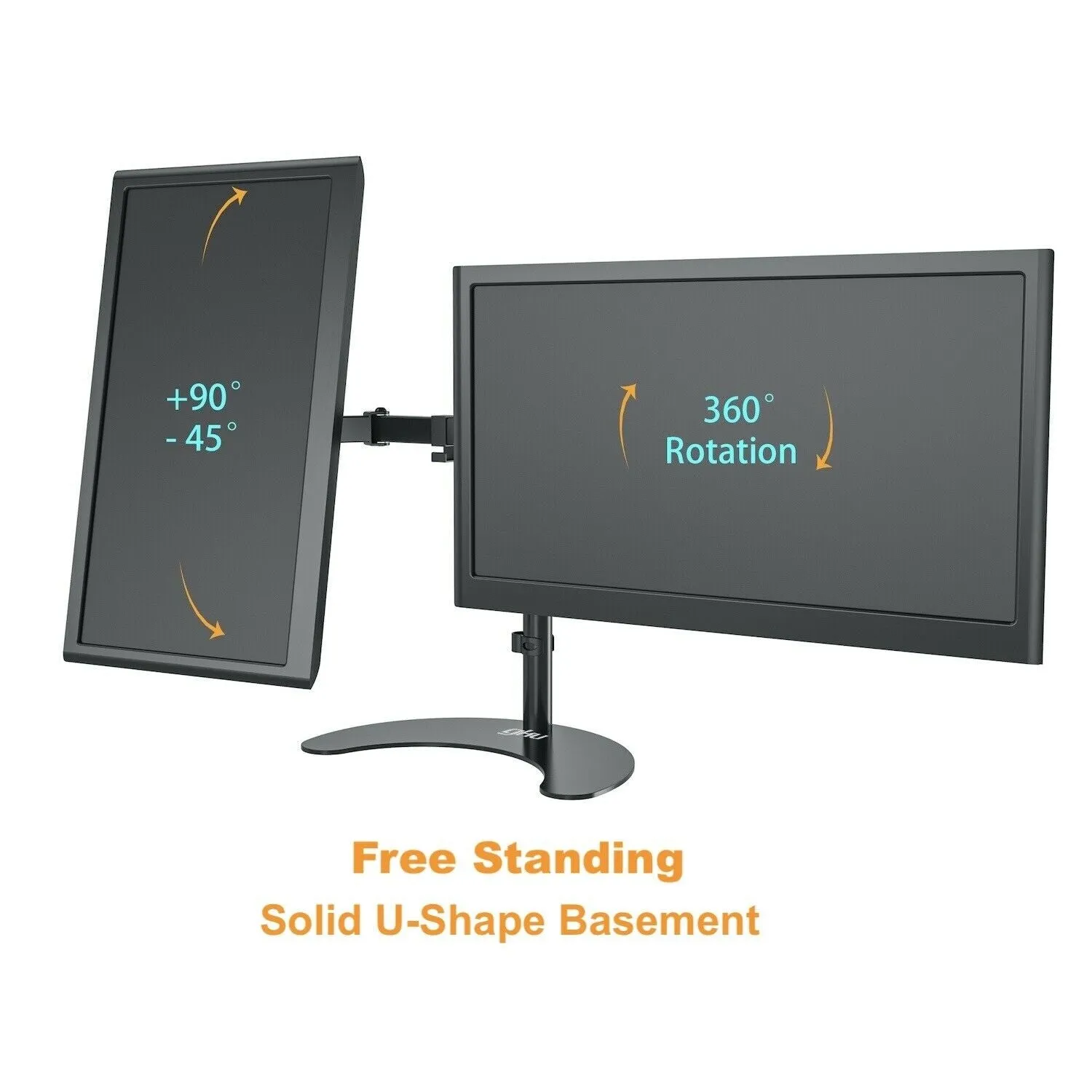 GKU Dual Monitor Mount - EziRiser Free Standing Dual Monitor Arm