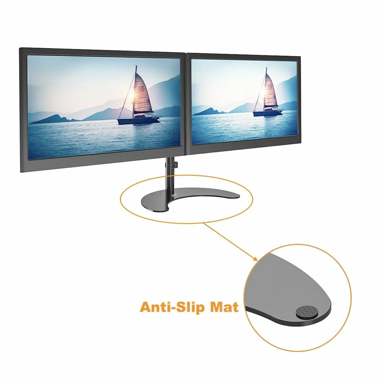GKU Dual Monitor Mount - EziRiser Free Standing Dual Monitor Arm