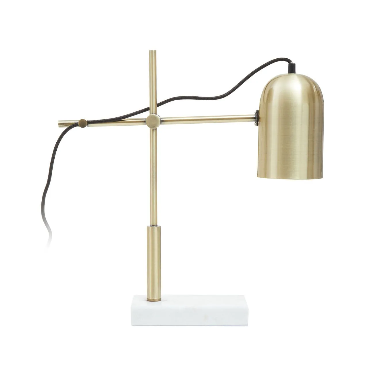 Gold Shade Desk Lamp with White Marble Base