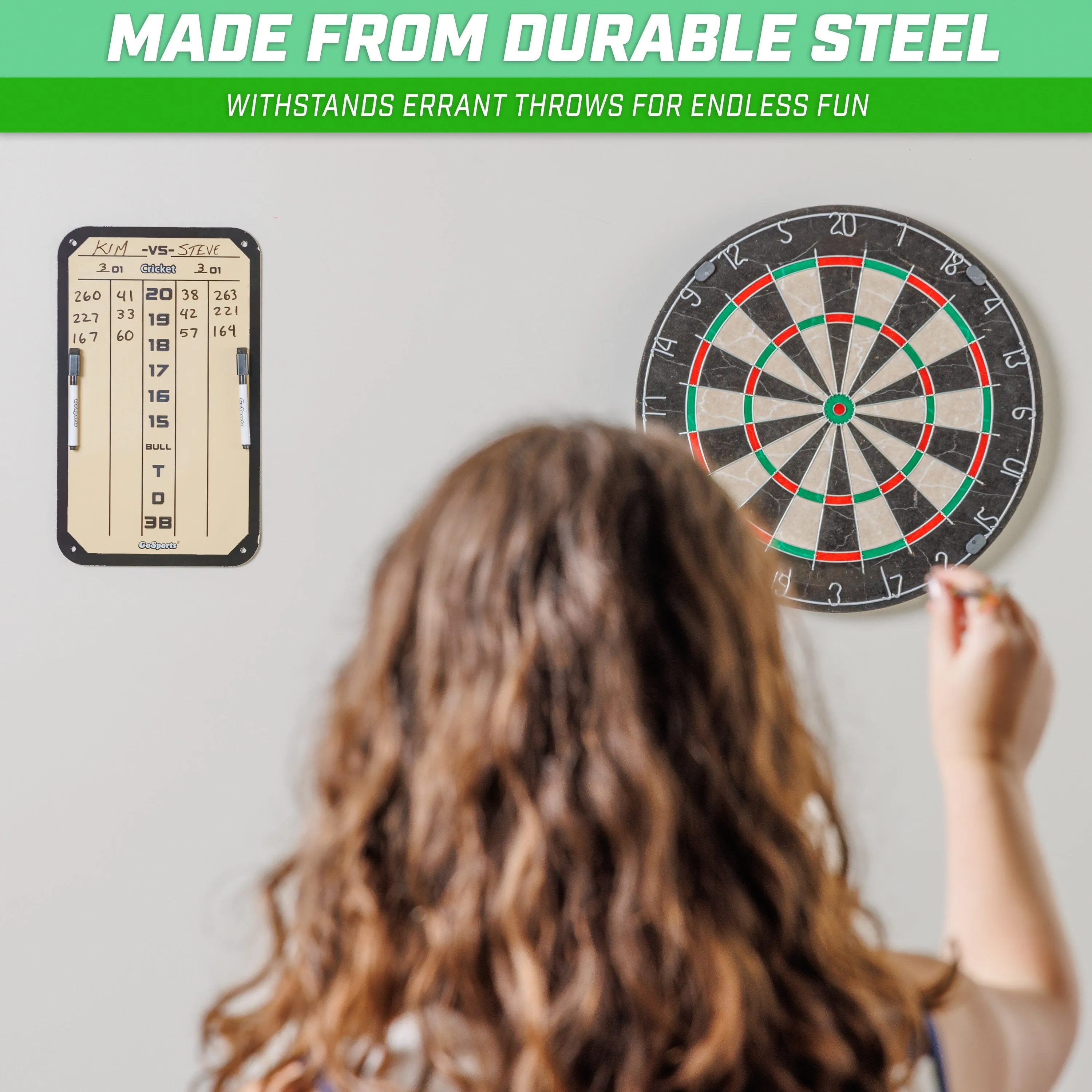 GoSports Dry Erase Steel Darts Scoreboard