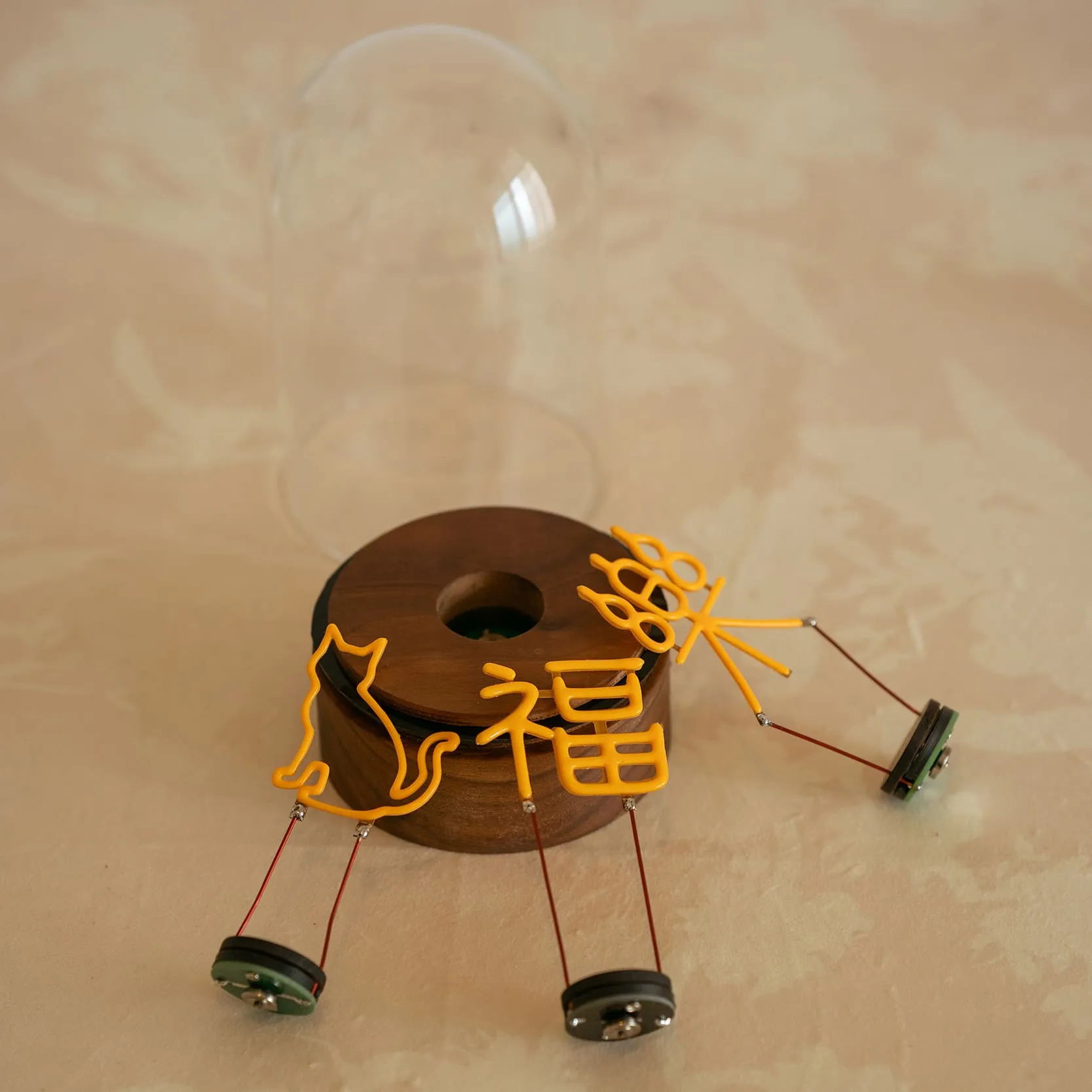 Handmade Wooden Cat Night Light -Cute Kitten Desk Lamp