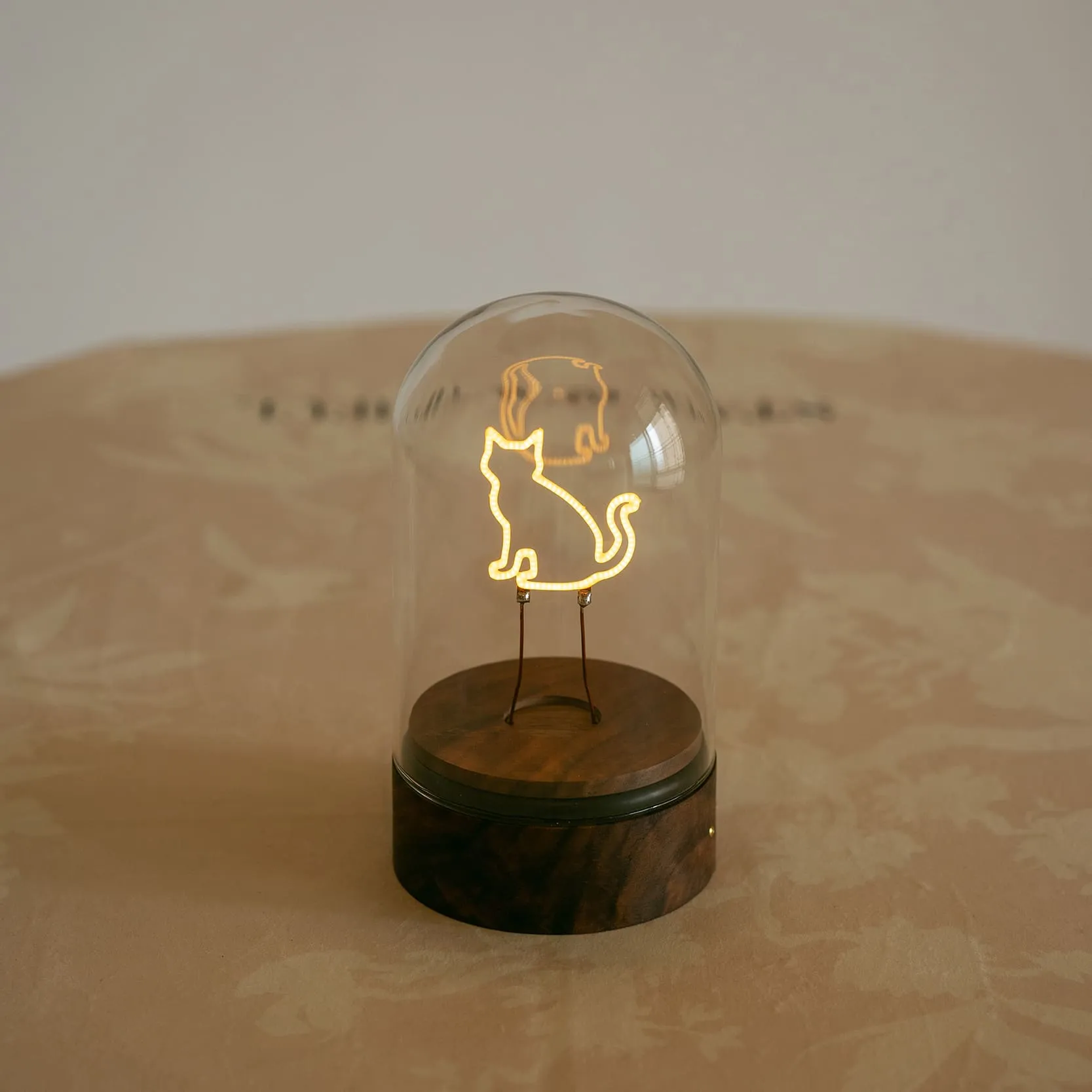 Handmade Wooden Cat Night Light -Cute Kitten Desk Lamp