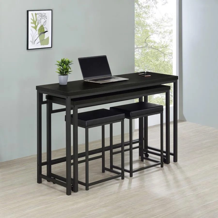 Hawes 4-piece Multipurpose Counter Height Table Set Black