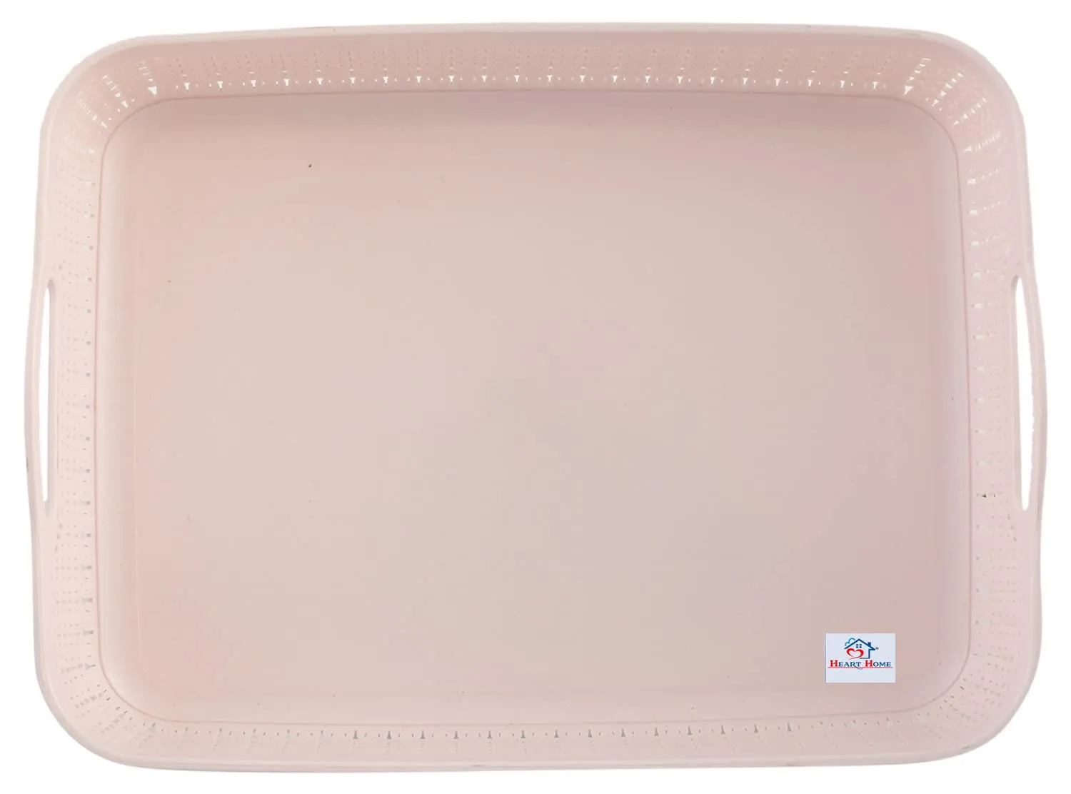 Heart Home Q-3 Multiuses Designer Unbreakable Plastic Storage Basket/Organizer/Bin For Home, Kitchen, Bathroom, Office Use Pack of 4 (Brown & Green & Pink & Grey)-50HH01549