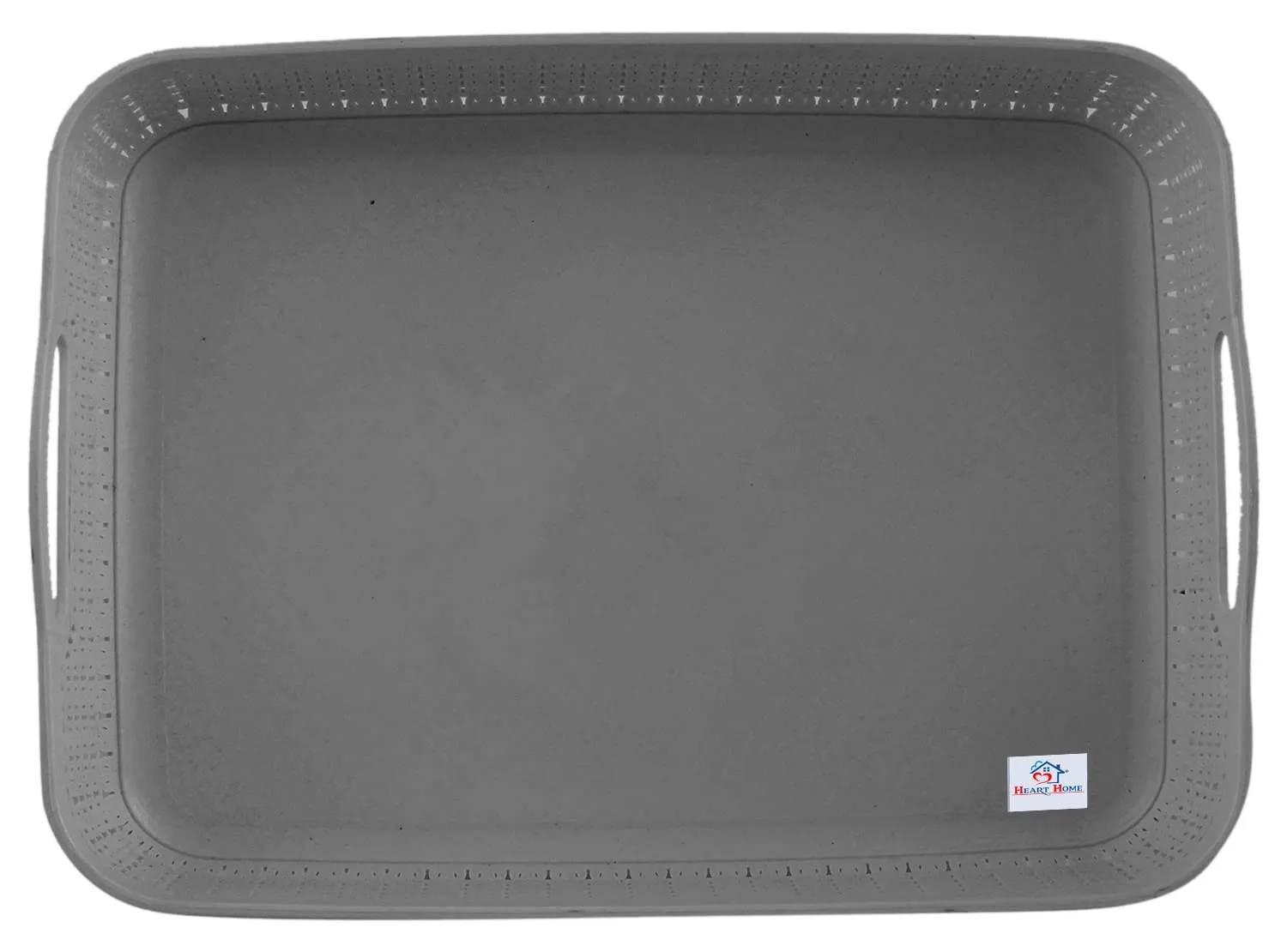 Heart Home Q-4 Designer Plastic Storage Basket For Store Fruits, Vegetables, Magazines, Cosmetics, Stationary Pack of 3 (Brown & Brown & Grey)-50HH01600