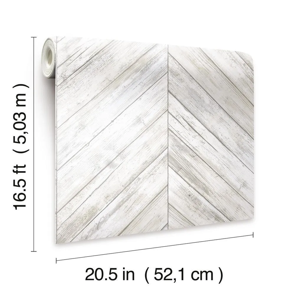 Herringbone Wood Boards Peel and Stick Wallpaper