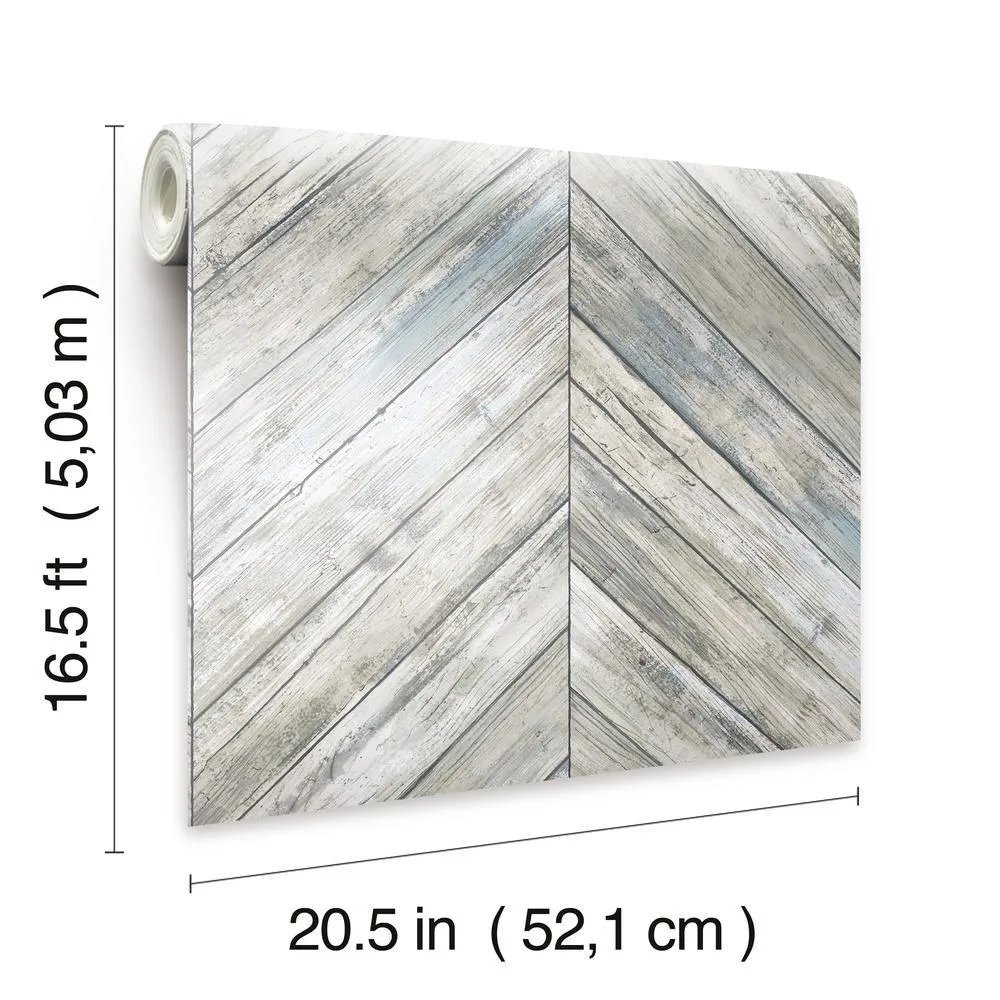 Herringbone Wood Boards Peel and Stick Wallpaper