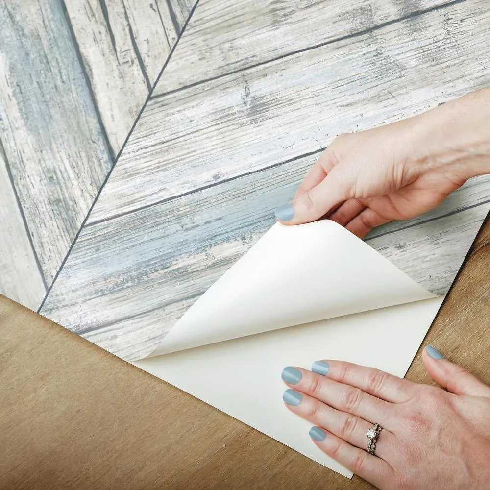 Herringbone Wood Boards Peel and Stick Wallpaper