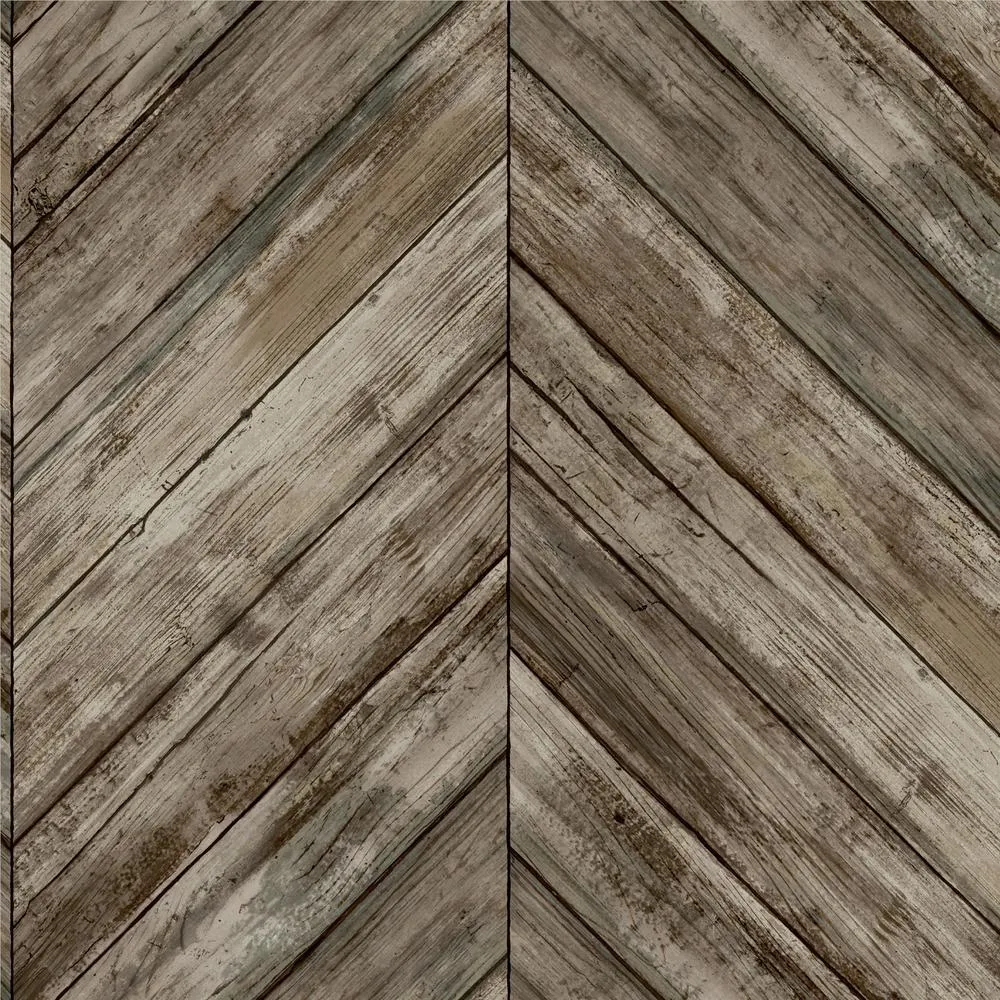 Herringbone Wood Boards Peel and Stick Wallpaper