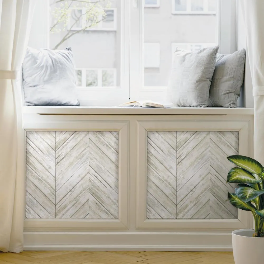 Herringbone Wood Boards Peel and Stick Wallpaper