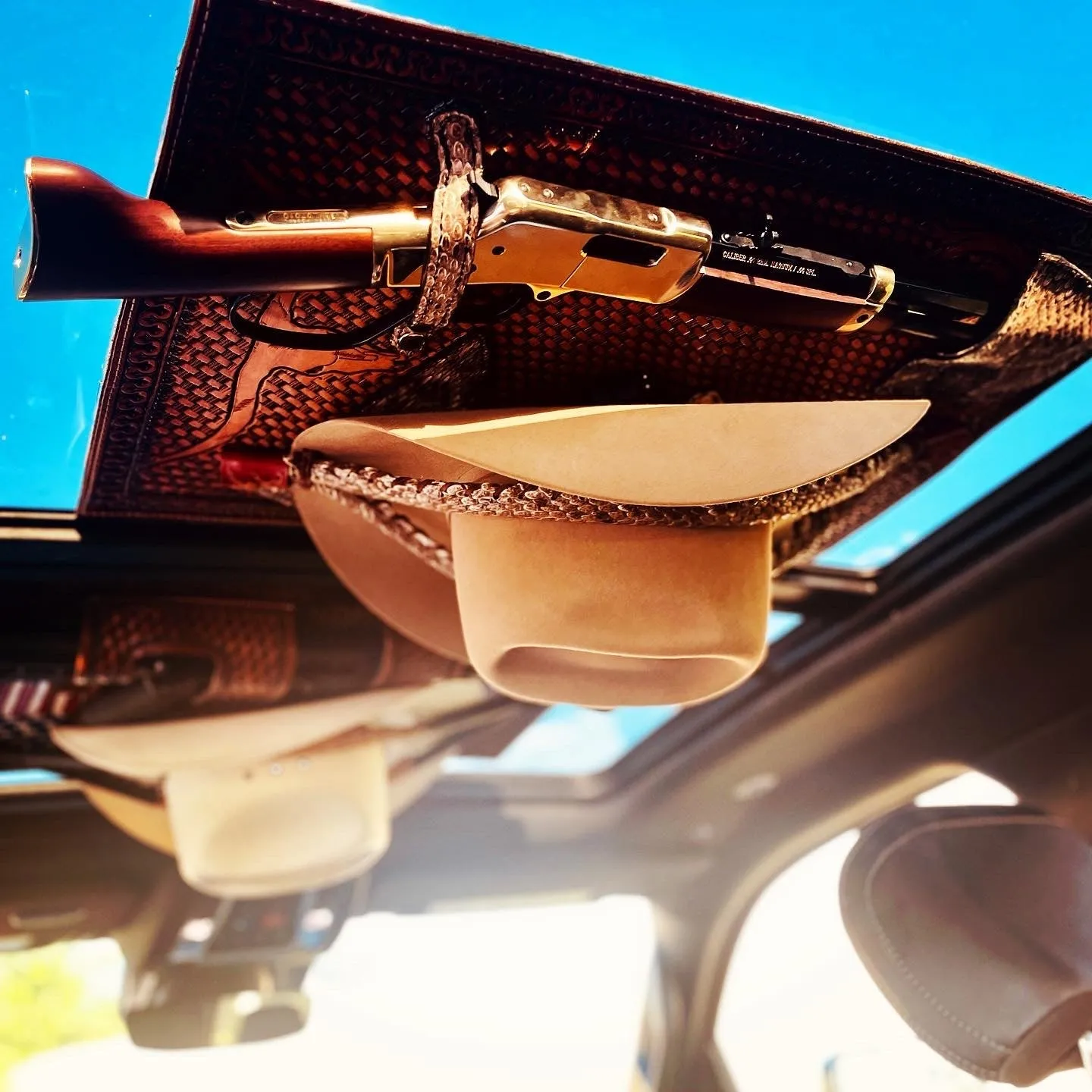 JM Mares Leg Rattlesnake Gun Holster Cowboy Hat Rack Edition