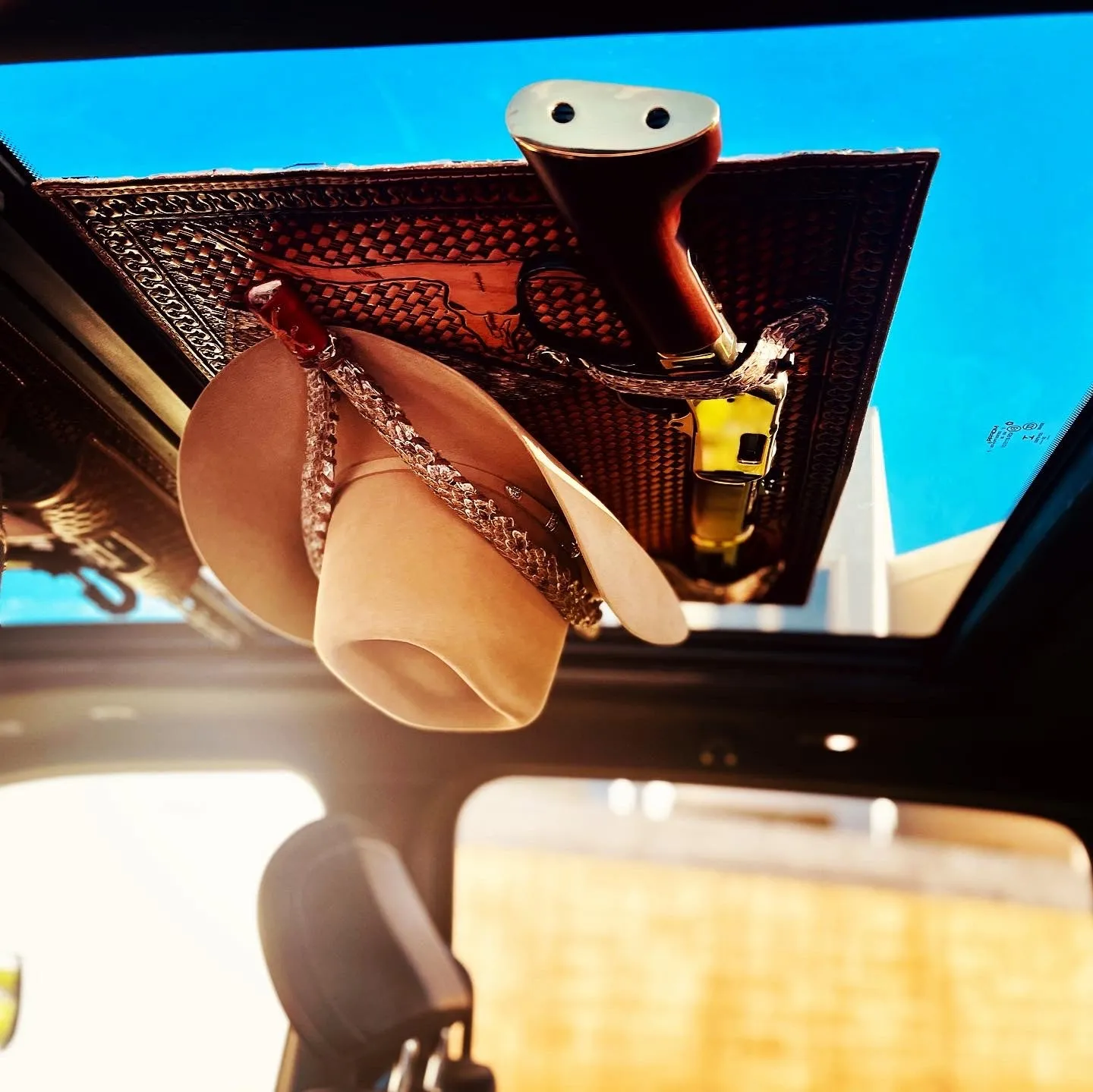 JM Mares Leg Rattlesnake Gun Holster Cowboy Hat Rack Edition