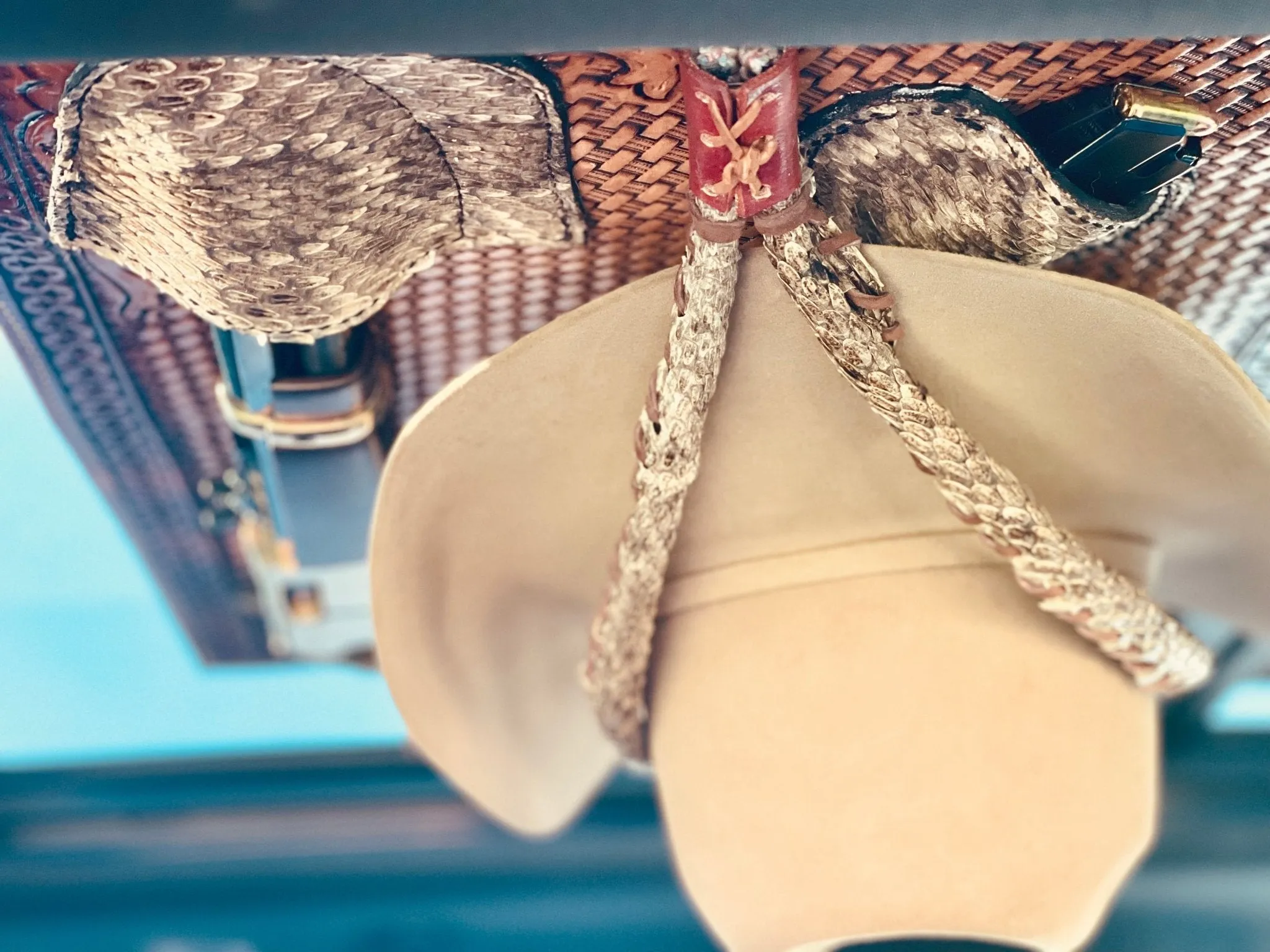 JM Mares Leg Rattlesnake Gun Holster Cowboy Hat Rack Edition