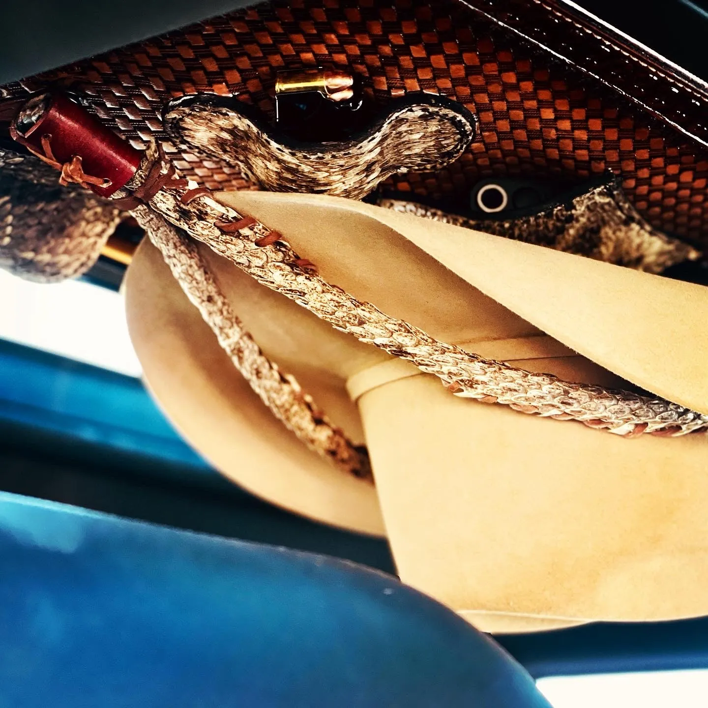 JM Mares Leg Rattlesnake Gun Holster Cowboy Hat Rack Edition