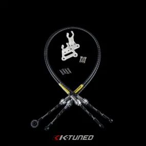 K-Tuned Shifter Cables - Race-Spec Shifter Cables (w/ Billet Trans Bracket) - KTD-SFT-RR2