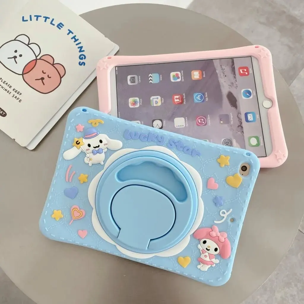 Kawaii Sillicone iPad Case (My Melody & Cinnamoroll)
