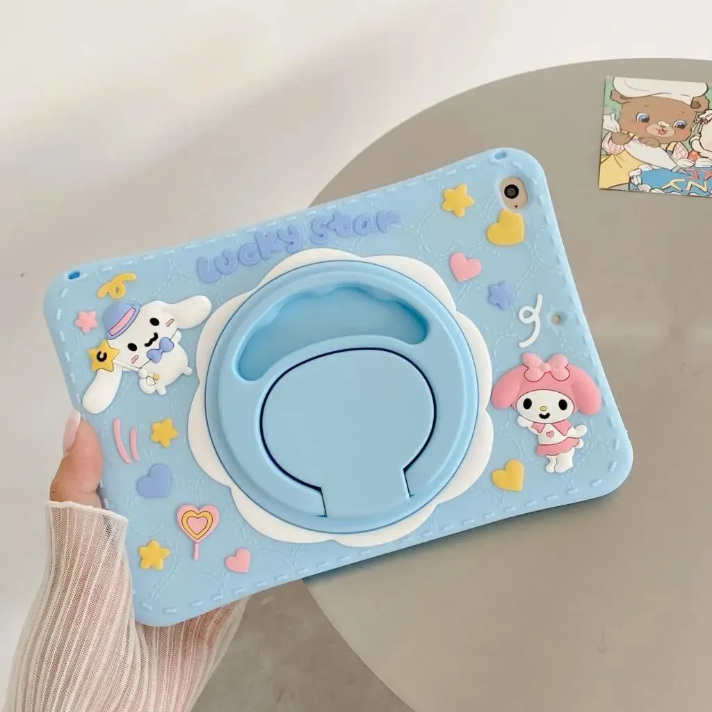 Kawaii Sillicone iPad Case (My Melody & Cinnamoroll)
