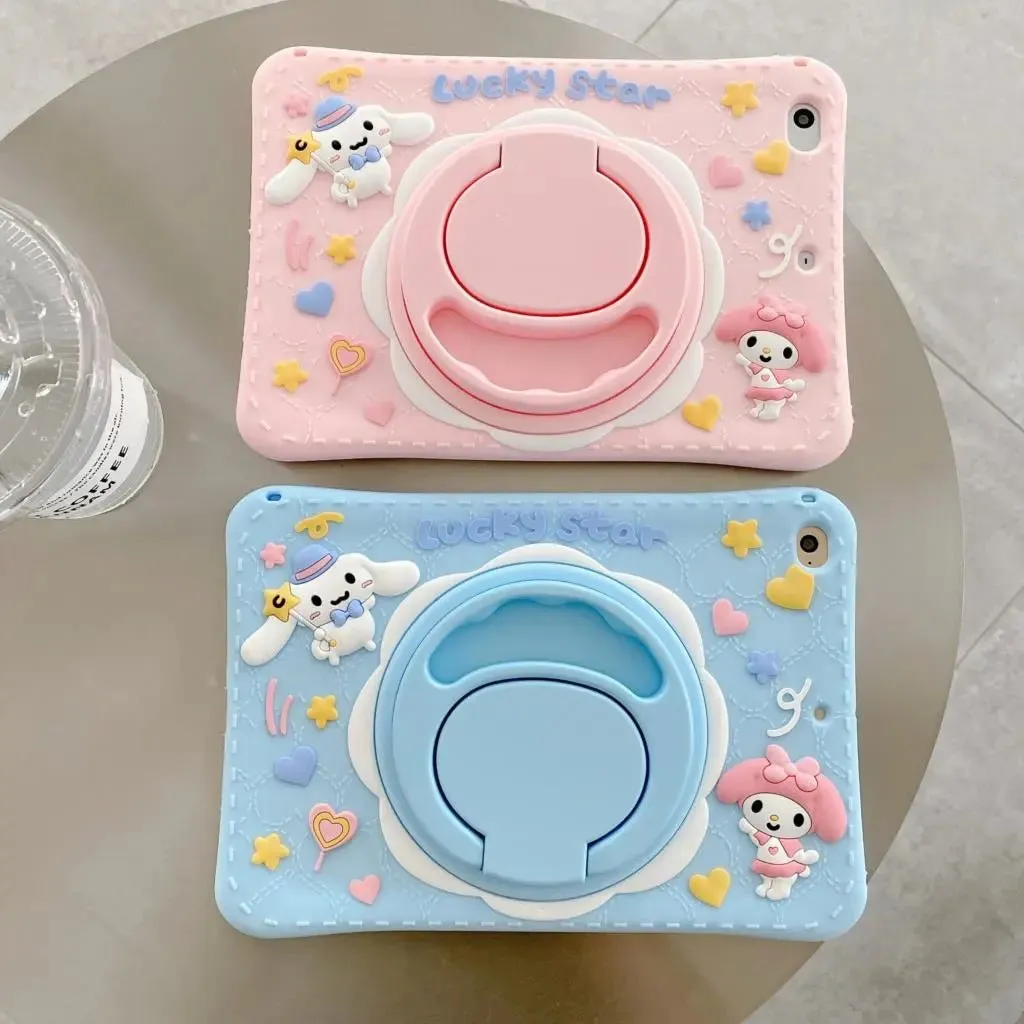 Kawaii Sillicone iPad Case (My Melody & Cinnamoroll)