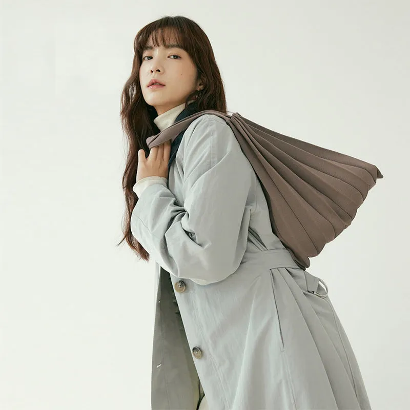 Knit Pleated Shoulder Bag made from Recycled Ocean Plastic - Mulberry