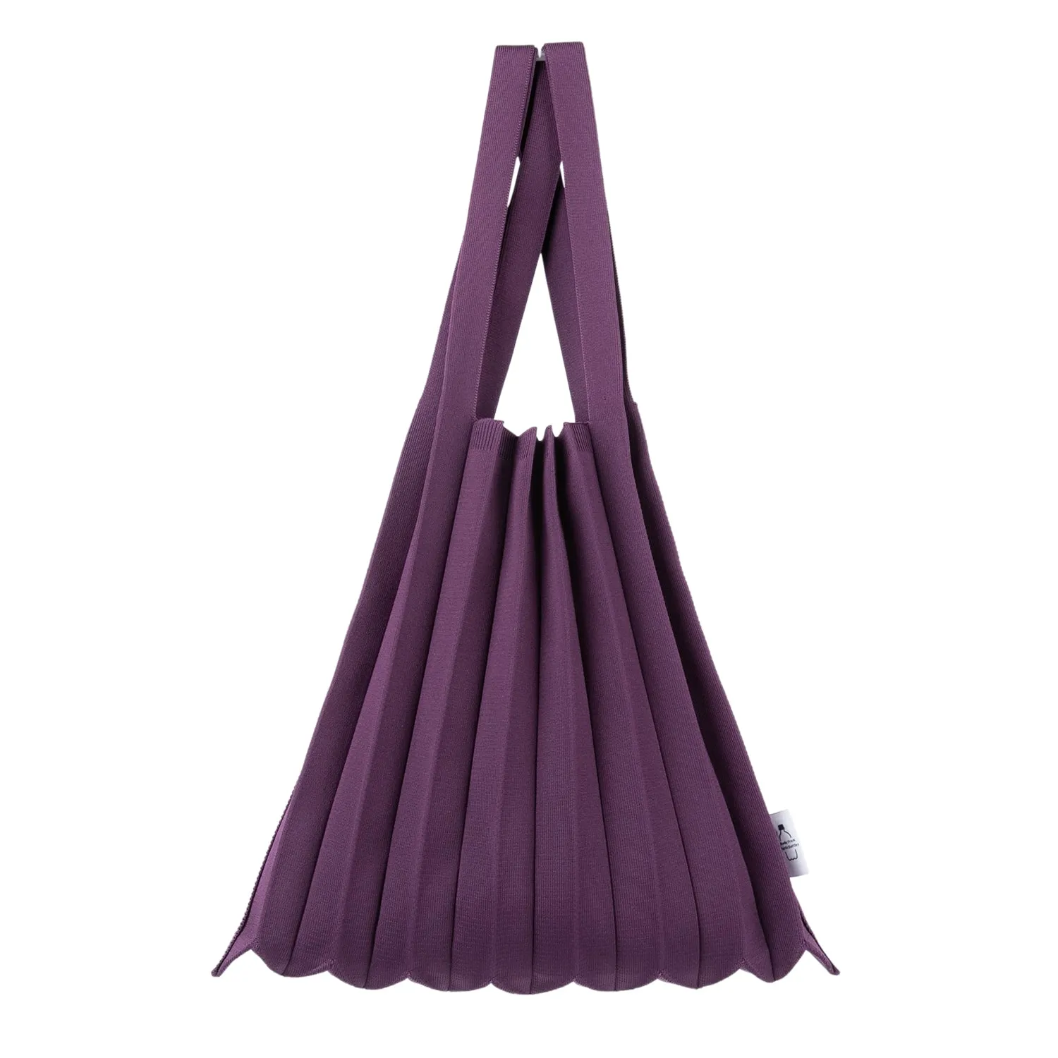 Knit Pleated Shoulder Bag made from Recycled Ocean Plastic - Mulberry