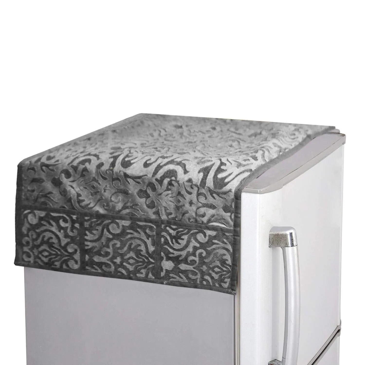 Kuber Industries PVC 3 Pieces Fridge Mats, 2 Piece Handle Cover and 1 Piece Fridge Top Cover (Grey) - CTKTC032846