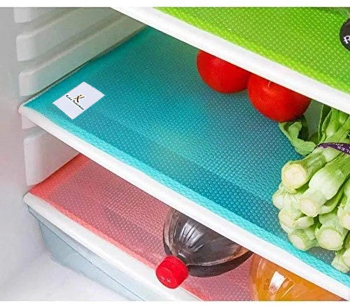 Kuber Industries PVC 3 Pieces Fridge Mats, 2 Piece Handle Cover and 1 Piece Fridge Top Cover (Grey) - CTKTC032846