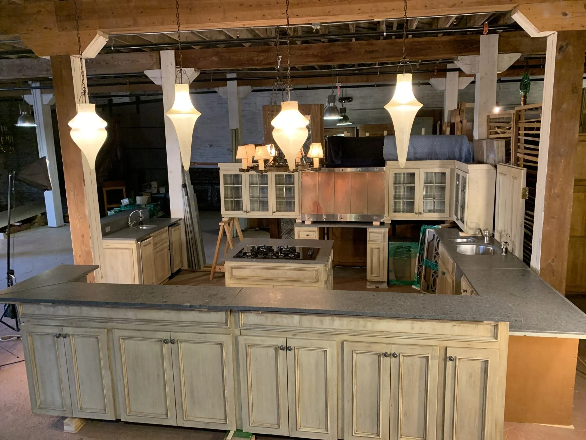 Large Custom Kitchen, Center Island, Bar, Honed Granite Counters