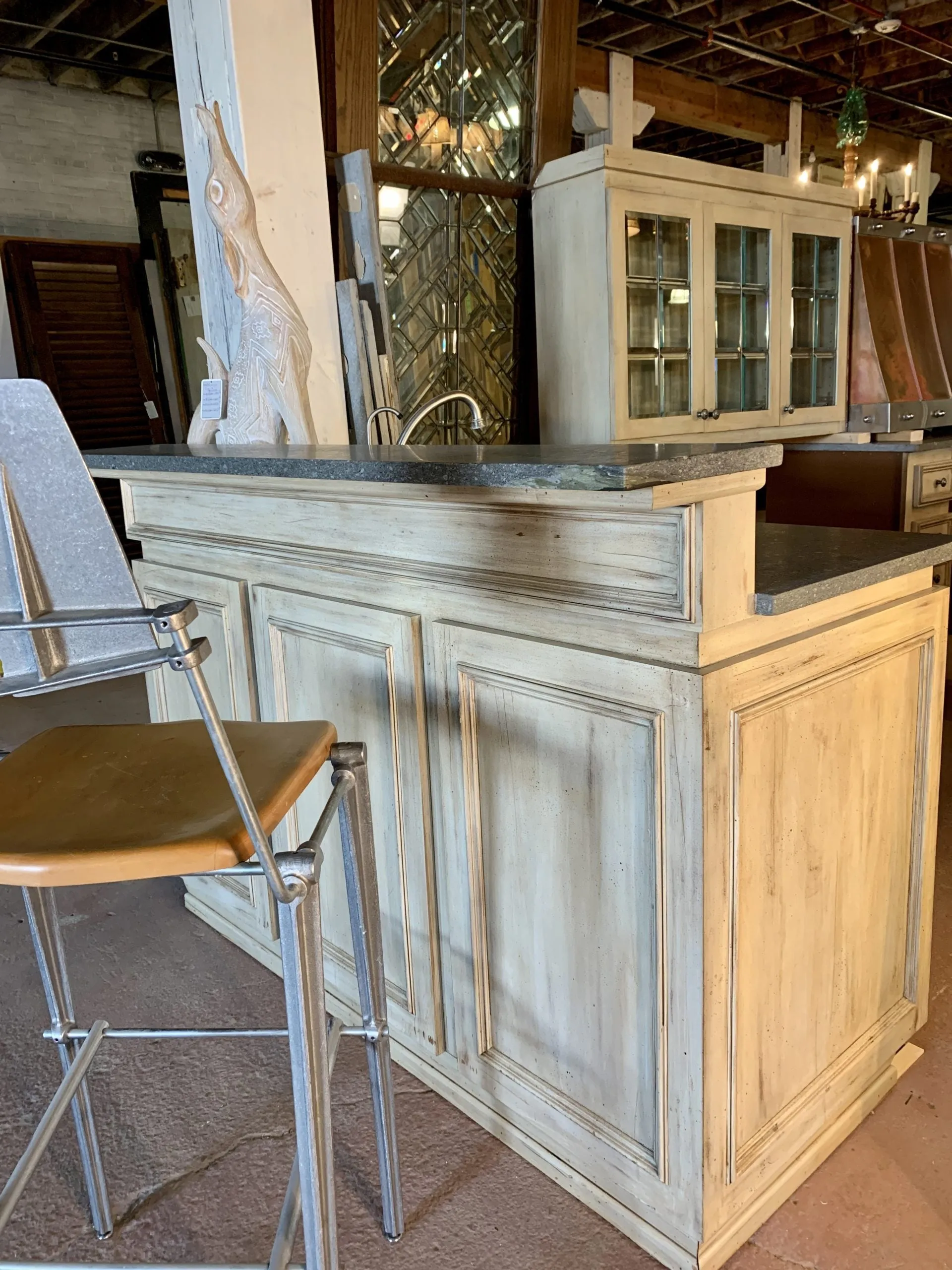 Large Custom Kitchen, Center Island, Bar, Honed Granite Counters