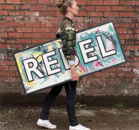 Large Paint Board Background Wooden Sign - REBEL