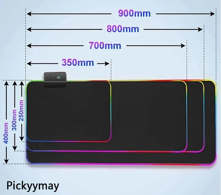 Large RGB Mouse Pad-XXL Geometric Desk Pad-LED Gaming Mouse Pad
