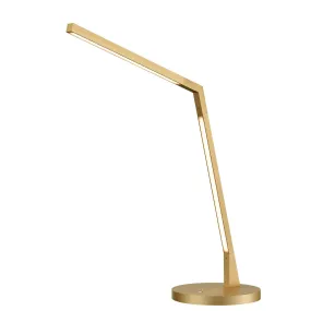 LED Desk Lamp from the Miter Collection in Brushed Gold Finish by Kuzco Lighting