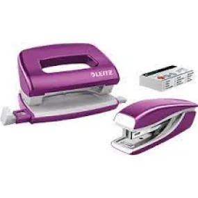 Leitz Mini Stapler   Punch - Purple