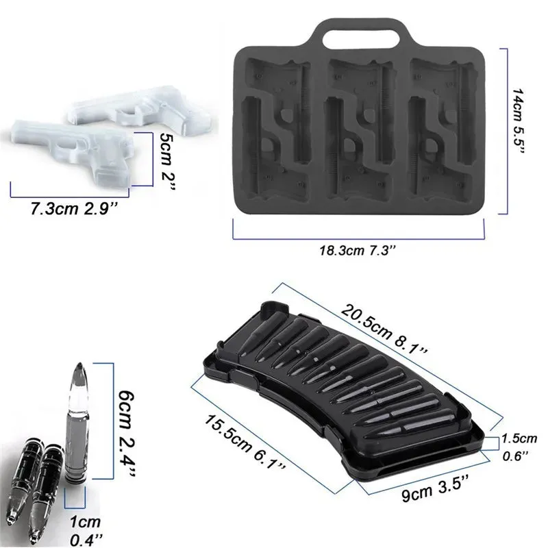 Make Unique Gun Bullet-Shaped Ice Cubes with this DIY Ice Cube Mold - Perfect for Cold Drinks and Cocktails!