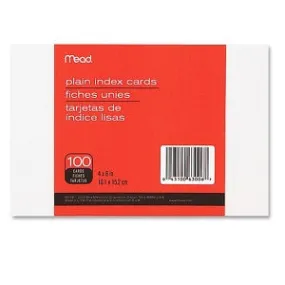 Mead Plain Index Card 4 x 6 Inches 100 Sheets