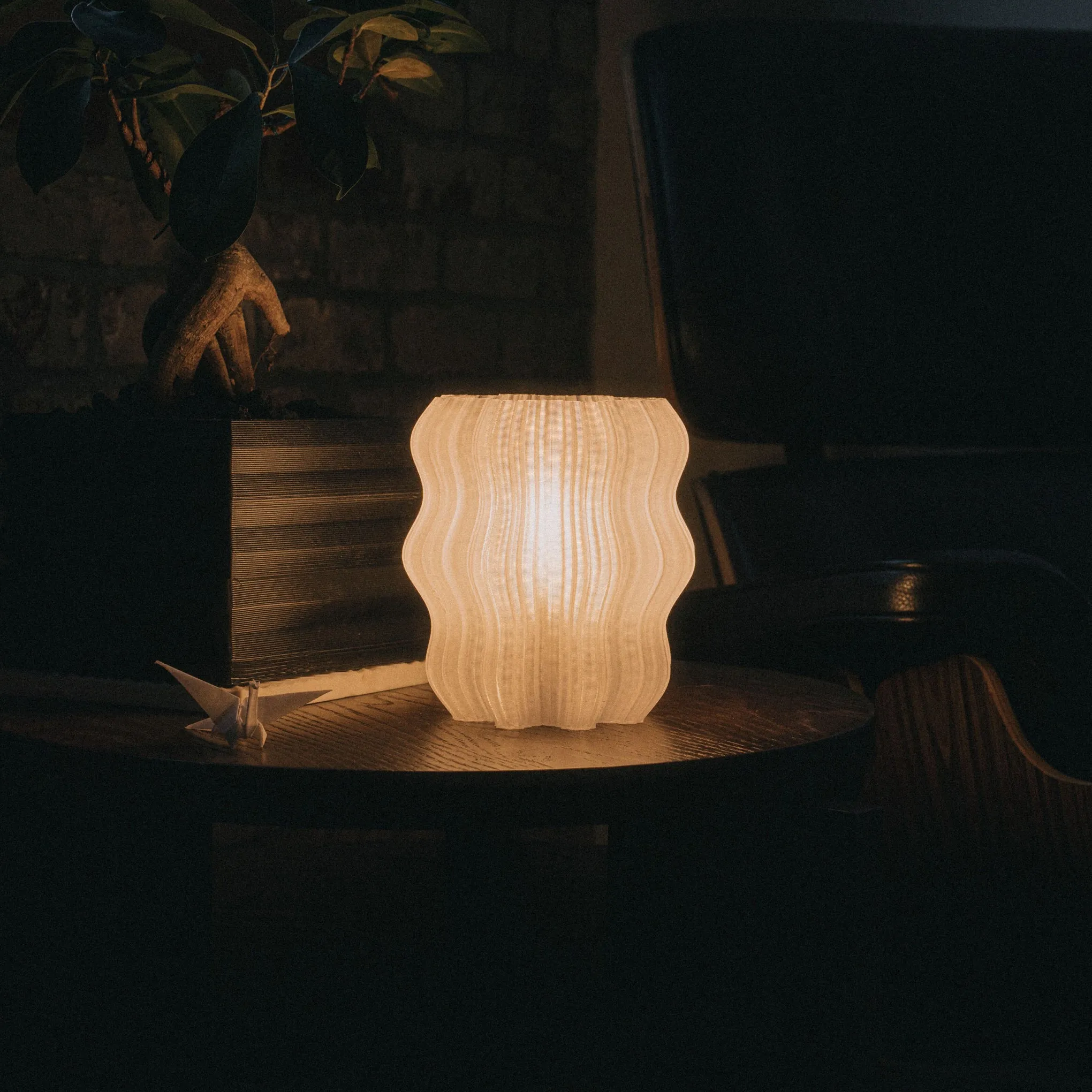 Mini Wavy Recycled Plastic Table Lamp