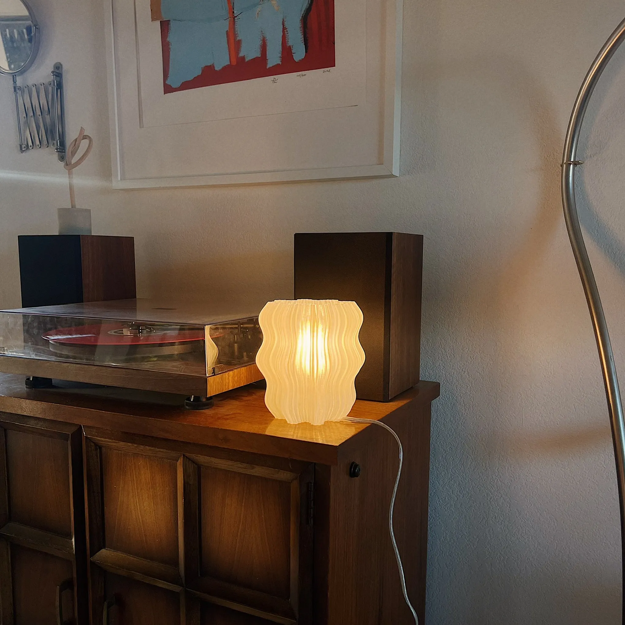 Mini Wavy Recycled Plastic Table Lamp