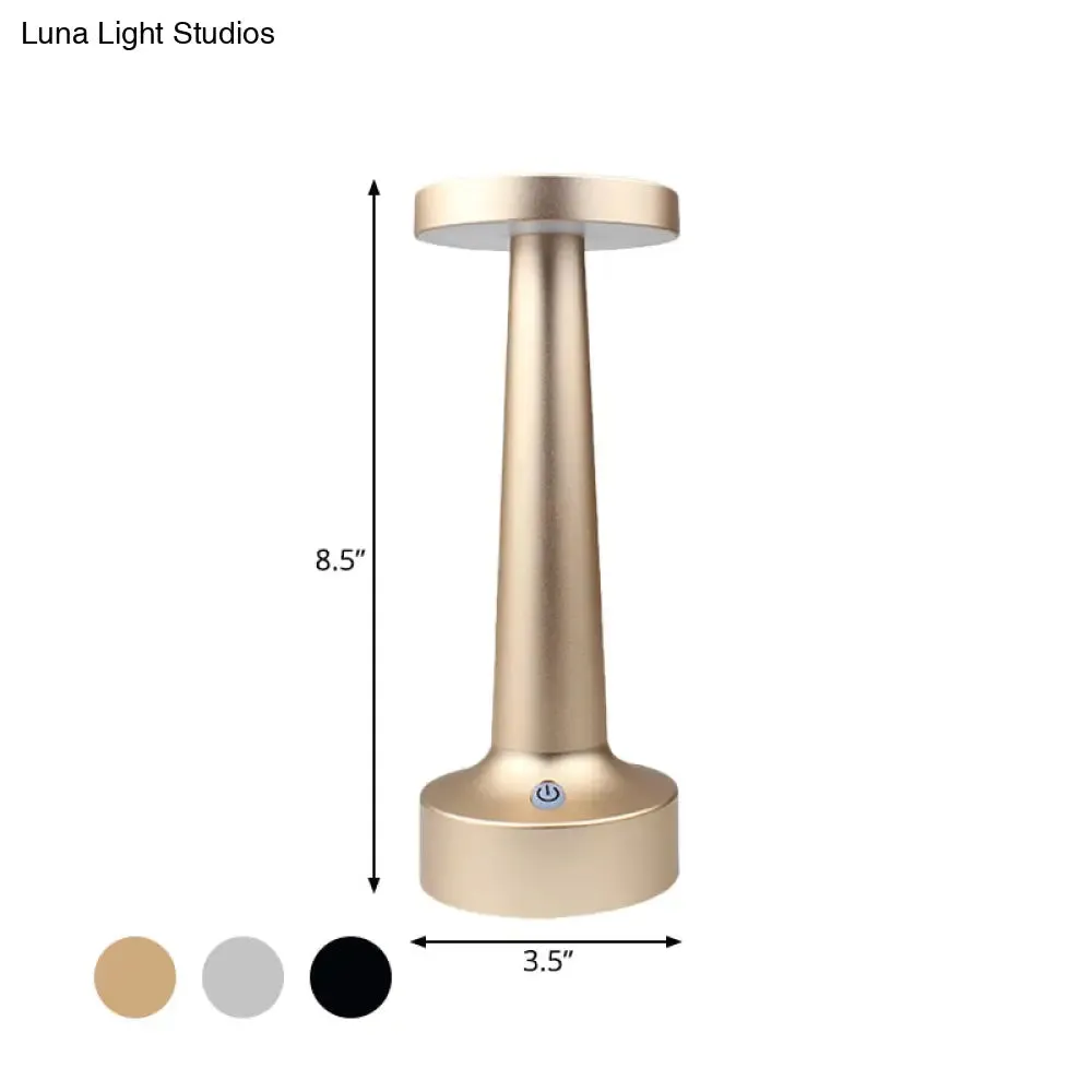 Modern Circle Dining Table Lamp - Waterproof LED Desk Light, Metallic Finish in Black/Silver/Gold