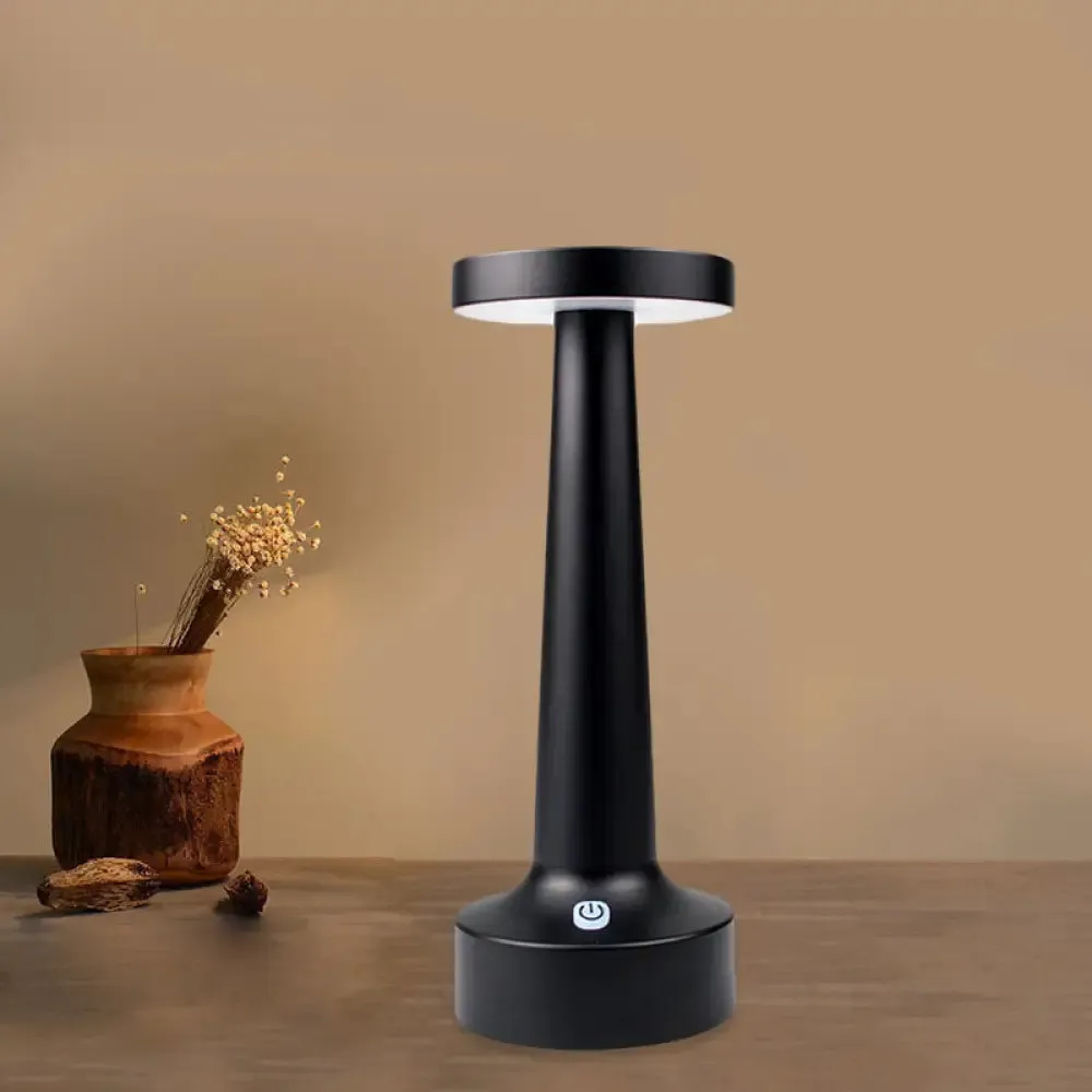 Modern Circle Dining Table Lamp - Waterproof LED Desk Light, Metallic Finish in Black/Silver/Gold