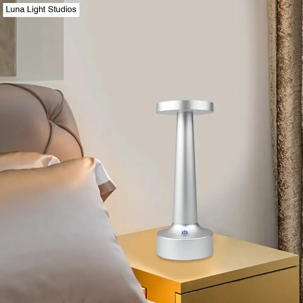 Modern Circle Dining Table Lamp - Waterproof LED Desk Light, Metallic Finish in Black/Silver/Gold