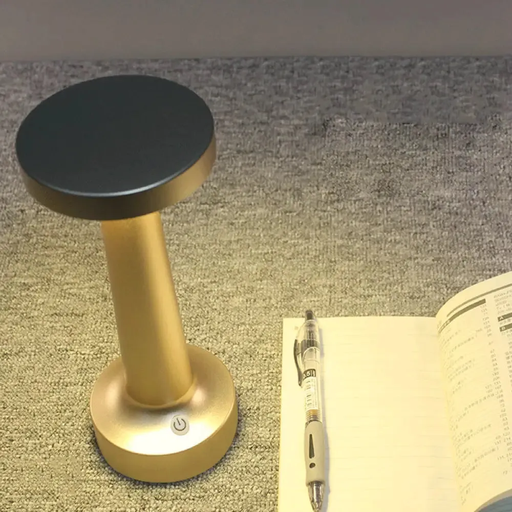 Modern Circle Dining Table Lamp - Waterproof LED Desk Light, Metallic Finish in Black/Silver/Gold