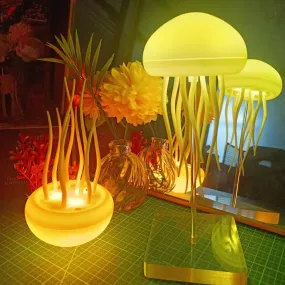 Modern Jellyfish Desk Lamps, USB Powered Adjustable Color Changing LED Night Light